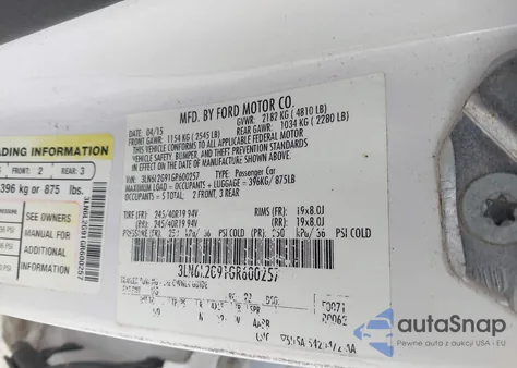 2016 Lincoln Mkz z USA, uszkodzony, nr VIN 3LN6L2G91GR600257